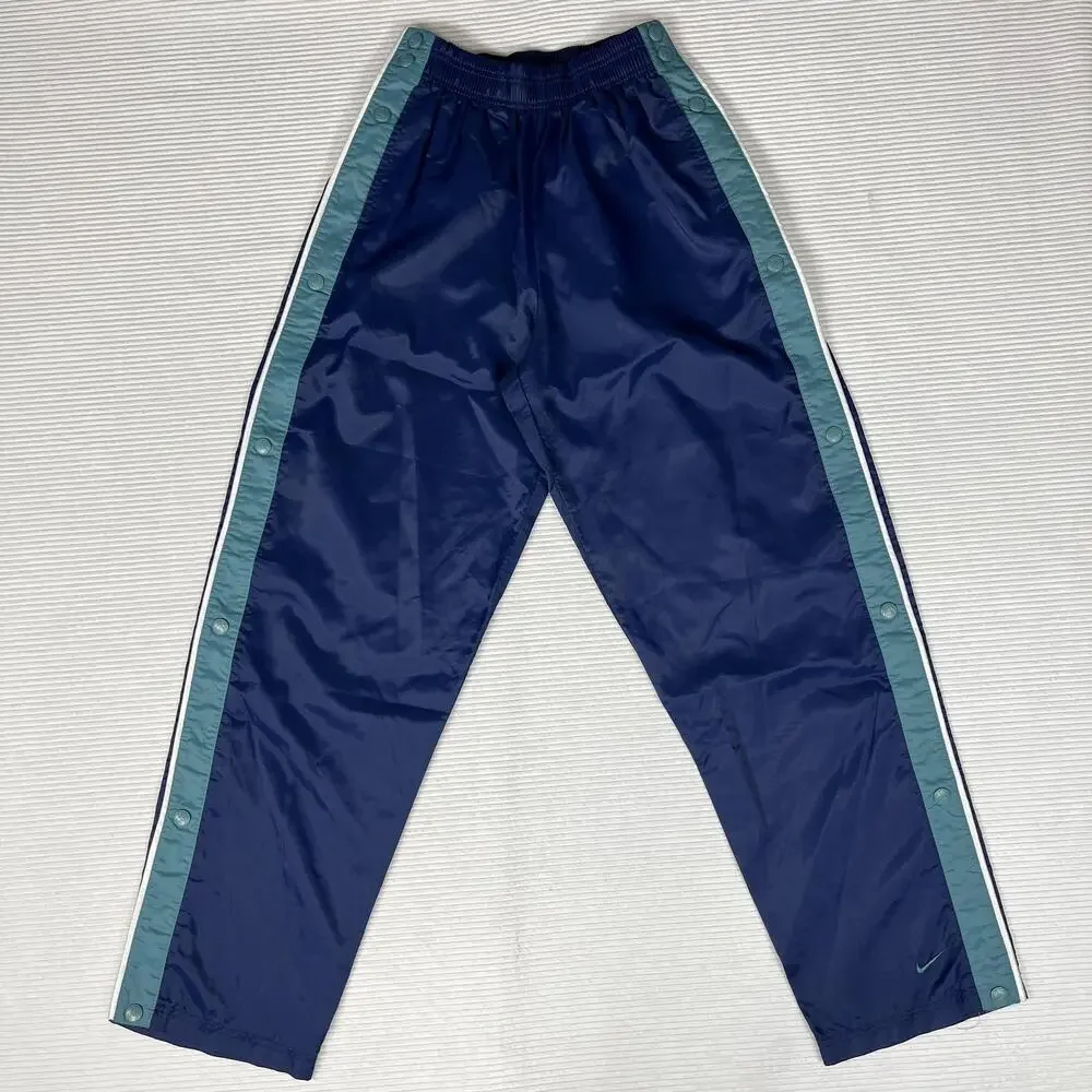 Nike Pants Unisex Kids S 4-6 Blue Side Snap Tearaway Track Warm Up Basketball